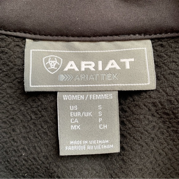 Ariat Team Softshell Jacket Black Zip Front Size Small - Picture 3 of 10